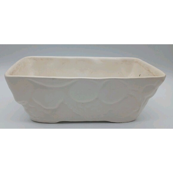Vintage Hull USA 9” Long Ceramic White Matte Finish Glazed Fruit Planter #F18 - Picture 4 of 8